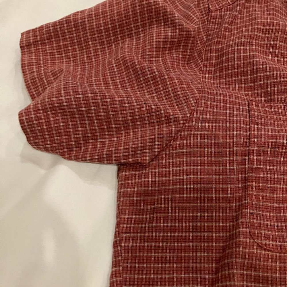 Patagonia Men's Short-Sleeve Button-Down Shirt in Rust Plaid - Picture 5 of 6